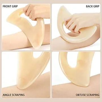 AICNLY Large gua sha Massage Tool, Lymphatic Drainage Massager,Muscle Scraping Massage Tools,Body Sculpting Anti Cellulite Tools for Man and Women (Bone)