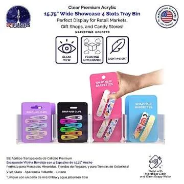 Clear Slatwall Acrylic Retail Tray with Four Compartments