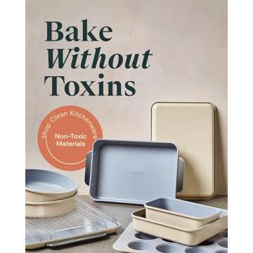 Caraway Nonstick Ceramic Bakeware Set (11 Pieces) - Perfect for Healthy Baking