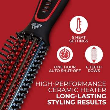 FHI Heat Stylus Thermal Styling Brush — Multi-Functional Thermal Brush for Smoothing, Volumizing, ...