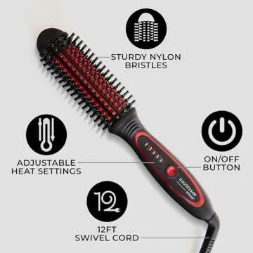 FHI Heat Stylus Thermal Styling Brush — Multi-Functional Thermal Brush for Smoothing, Volumizing, Curling, Flipping — Thermal Round Brush w/Tourmaline Ceramic for Frizz-Free, Smooth Hair