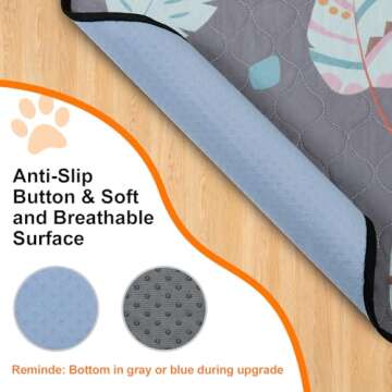 LOOBANI Washable Pee Pads for Dogs, 2 Pack Ultra-Absorbent and Leak-Proof Whelping Pads, Non-Slip Reusable Puppy Pads, Waterproof Puppy Training Pads for Playpen, Crate, Housebreak, 48x48in, Gray