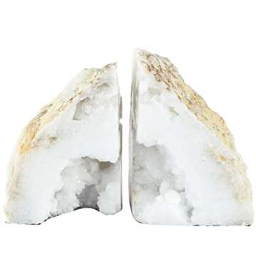 A&B Home Natural Geode Bookends Set of 2 - Elegant Ceramic Design