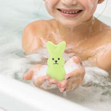 Distaratie 6 Pack Easter Bath Bombs Bunny Bubble Bath Bomb for Adults Boys Girls Moisturizing SPA Fizzy Ball Easter Basket Stuffers Birthday Present Supplies Easter Day Gift Idea