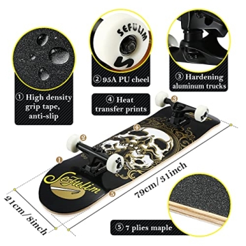 Sefulim Skateboard for All Ages - Strong & Stylish