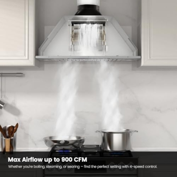 JOCO 30 Inch Range Hood 900 CFM Built-In Kitchen Vent