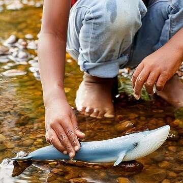 Schleich Wild Life Realistic Blue Whale Figurine - Authentic and Highly Detailed Aquatic Animal Toy, Durable for Education and Fun Play, Perfect for Boys and Girls, Ages 3+