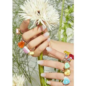 ohora Semi Cured Gel Nail Strips (N Veil) - White, Ombre, Works with Any UV/LED Nail Lamps, Salon-Quality, Easy to Apply & Remove - Valentine's Day Gel Nail Wraps, Stickers, Romantic Gift Ideas