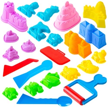 USA Toyz Sand Molds Beach Toys for Kids - 23pk Sand Castle Building Kit Sandbox Toys for Toddlers, C...