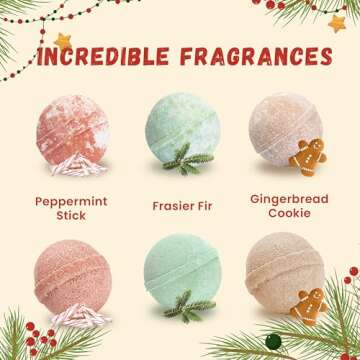 Christmas Bath Bombs for Kids with Surprise Toys Inside (6 Pack) - Holiday Gifts and Stocking Stuffe...