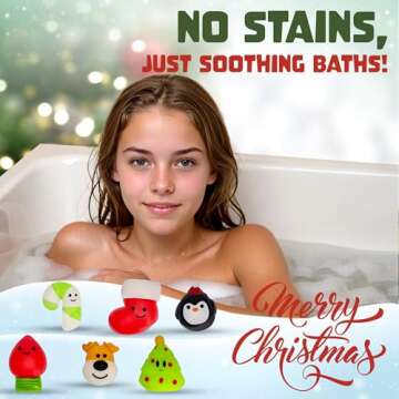 Christmas Bath Bombs for Kids with Surprise Toys Inside (6 Pack) - Holiday Gifts and Stocking Stuffers for Boys and Girls - Bubble Treats with Cheerful Scents, USA Made by Two Sisters