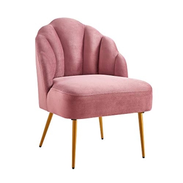Stylish Velvet Ball & Cast Accent Chair in Rose Pink