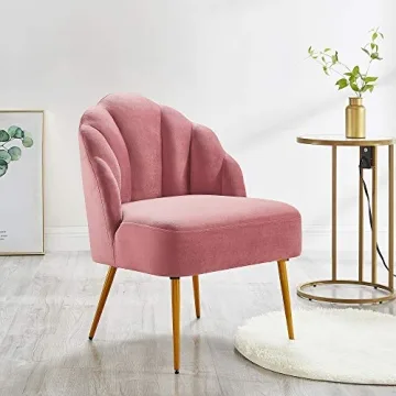 Stylish Velvet Ball & Cast Accent Chair in Rose Pink
