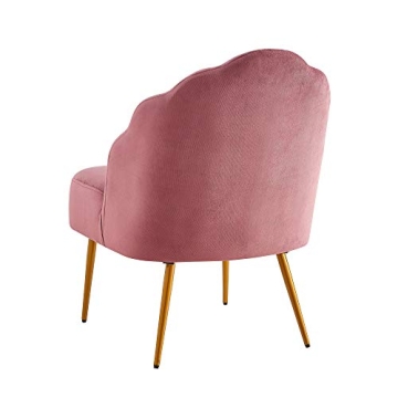 Stylish Velvet Ball & Cast Accent Chair in Rose Pink