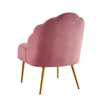 Stylish Velvet Ball & Cast Accent Chair in Rose Pink