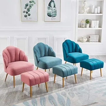 Stylish Velvet Ball & Cast Accent Chair in Rose Pink