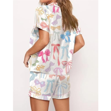 Cute Y2K Bow Printed Pajama Set for Women