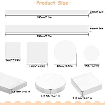 Zonon 12 Sheets Foam Dots Foam Adhesive 3D Square Strip Round Dual Adhesive Foam Mount for Halloween Christmas Wedding Scrapbook DIY Crafts Office Supplies