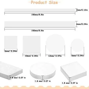 Zonon 12 Sheets Foam Dots Foam Adhesive 3D Square Strip Round Dual Adhesive Foam Mount for Halloween Christmas Wedding Scrapbook DIY Crafts Office Supplies