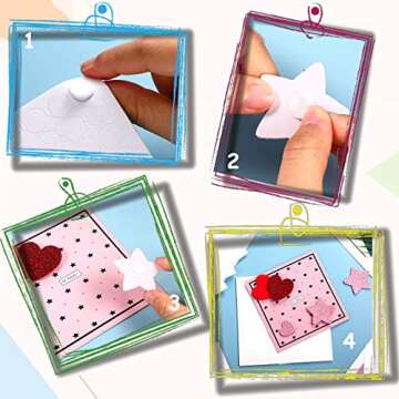 Zonon 12 Sheets Foam Dots Foam Adhesive 3D Square Strip Round Dual Adhesive Foam Mount for Halloween Christmas Wedding Scrapbook DIY Crafts Office Supplies