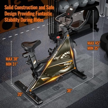 Compact Quiet Indoor Exercise Bike with LCD Monitor