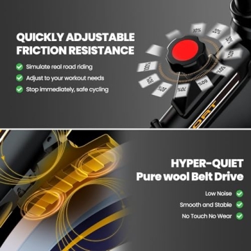 Compact Quiet Indoor Exercise Bike with LCD Monitor