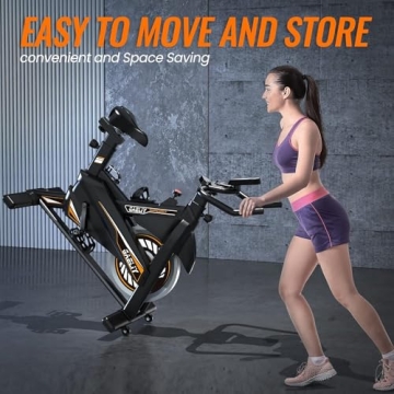 Compact Quiet Indoor Exercise Bike with LCD Monitor