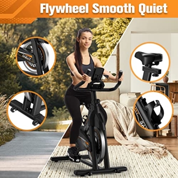 Compact Quiet Indoor Exercise Bike with LCD Monitor