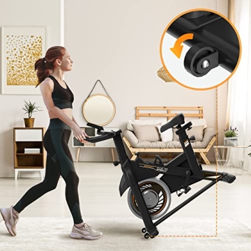 Compact Quiet Indoor Exercise Bike with LCD Monitor