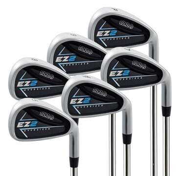 IZZO Golf EZ2 14 Piece Mens Right Hand Golf Club Set with Golf Bag - 14 Piece Complete Golf Club Set for Right Handed Golfers, Comes with Golf Bag