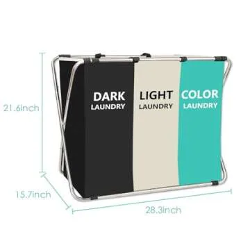 1-Pack Large Laundry Basket, Waterproof, Freestanding Laundry Hamper, Collapsible Tall Clothes Hamper with Handles for Clothes Toys in the Dorm & Family Closet Storage and Organizer (Green)