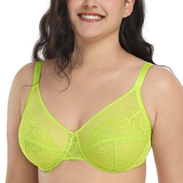 HSIA Minimizer Bras for Women Full Coverage Underwire Bras Plus Size Lifting Lace Bra for Heavy Brea...