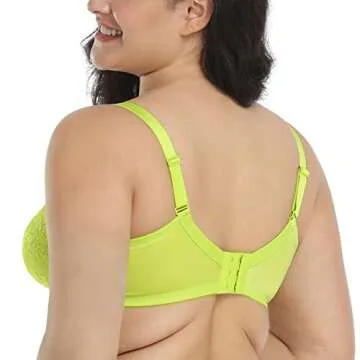 HSIA Minimizer Bras for Women Full Coverage Underwire Bras Plus Size Lifting Lace Bra for Heavy Breast Kelly Green