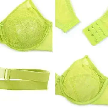 HSIA Minimizer Bras for Women Full Coverage Underwire Bras Plus Size Lifting Lace Bra for Heavy Breast Kelly Green