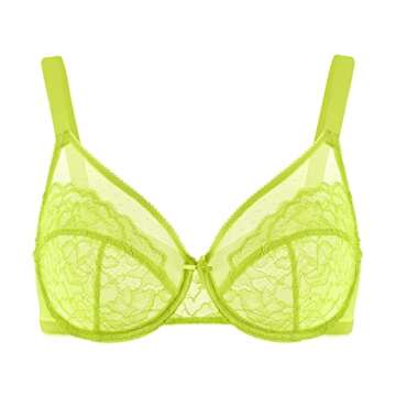 HSIA Minimizer Bras for Women Full Coverage Underwire Bras Plus Size Lifting Lace Bra for Heavy Breast Kelly Green