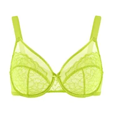 HSIA Minimizer Bras for Women Full Coverage Underwire Bras Plus Size Lifting Lace Bra for Heavy Breast Kelly Green