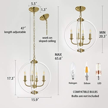 Elegant Reaketon Modern Chandelier with Brass Finish