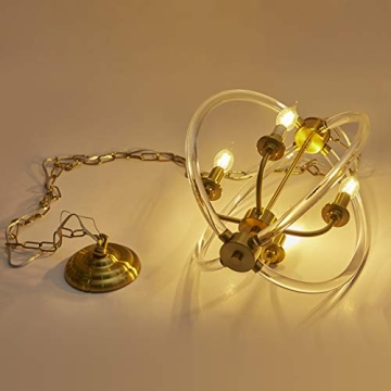 Elegant Reaketon Modern Chandelier with Brass Finish