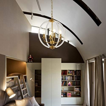 Elegant Reaketon Modern Chandelier with Brass Finish