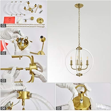 Elegant Reaketon Modern Chandelier with Brass Finish