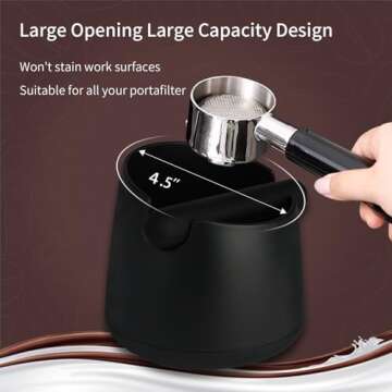 IAOSEN Knock Box Large Capacity Design Espresso Knock Box Shock-absorbent Knock Box Espresso with Re...