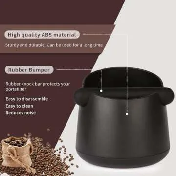 IAOSEN Knock Box Large Capacity Design Espresso Knock Box Shock-absorbent Knock Box Espresso with Removable Knock Bar and Non-Slip Base Espresso Accessories for Home/Office