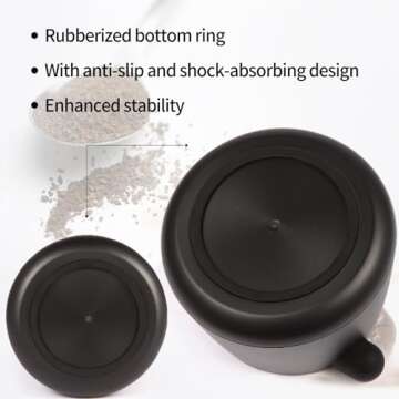 IAOSEN Knock Box Large Capacity Design Espresso Knock Box Shock-absorbent Knock Box Espresso with Removable Knock Bar and Non-Slip Base Espresso Accessories for Home/Office