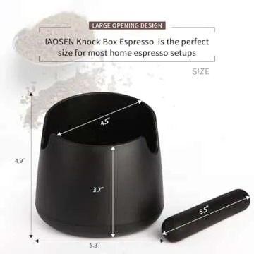 IAOSEN Knock Box Large Capacity Design Espresso Knock Box Shock-absorbent Knock Box Espresso with Removable Knock Bar and Non-Slip Base Espresso Accessories for Home/Office