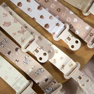 Stadela Baby Pacifier Clip Holder - Stylish 4 Pack Gift Set