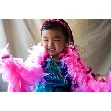 REVELER Pink Feather Boa | Fun Feather Boas for Adults | Great Mardi Gras Decorations | Perfect with Pink Accessories | Boas for Party Bulk | Real Turkey Feathers | The perfect Pink Boa (Pink)