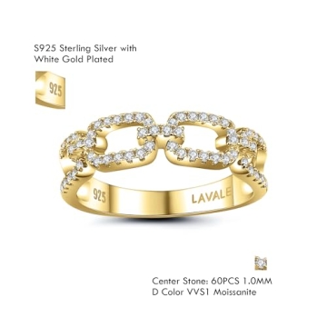 Elegant LAVALE Moissanite Rings for Women in Sterling Silver