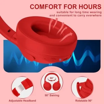 MIDOLA Bluetooth Headphones with 68H Playtime Noise Cancelling