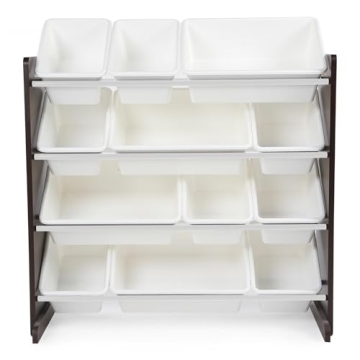 Humble Crew Grey/White Kids Toy Organizer with 12 Bins