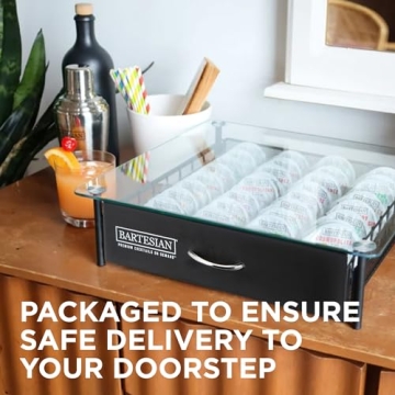 Bartesian Cocktail Capsule Storage Drawer Organizer - Stylish Mixology Cocktails Drink Mixer Holder Dispenser - Home Bar Accessories for Cocktail Maker Machine - Holds Up to 36 Bartesian Capsules